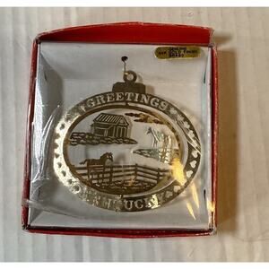 NEW Nations Treasures Kentucky Ornament 24k Gold Finish Brass New In Box